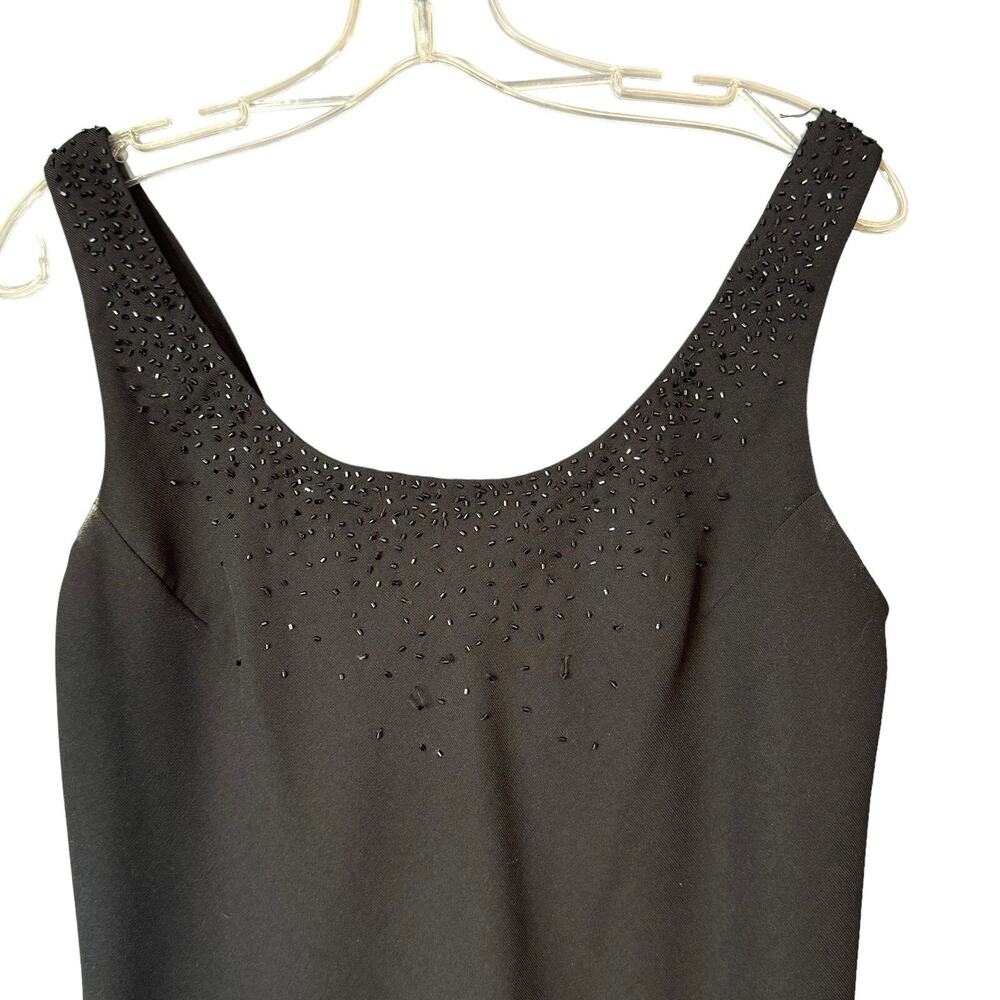STUDIO I Women’s Silk Beaded Midi Black Dress Woman’s Sz 10 Classic Elegant